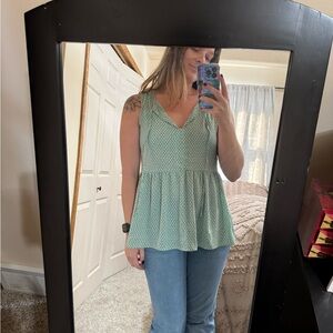 LOFT Mint Green Sleeveless Blouse